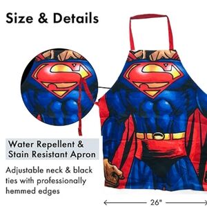 NEW Superman Apron with Red and Blue Design